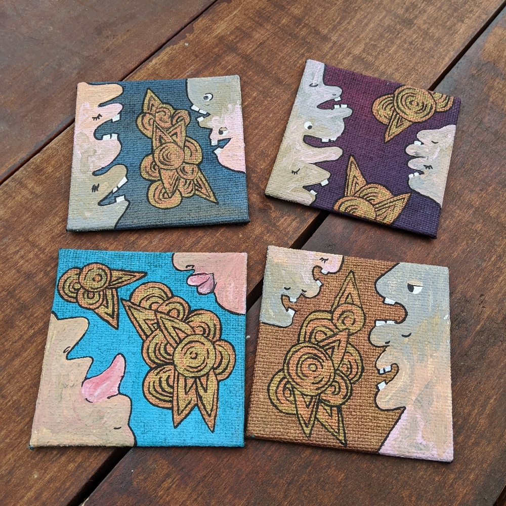 Original artwork on mini canvasses